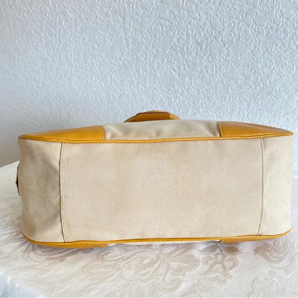 Prada khaki canvas leather hobo bag